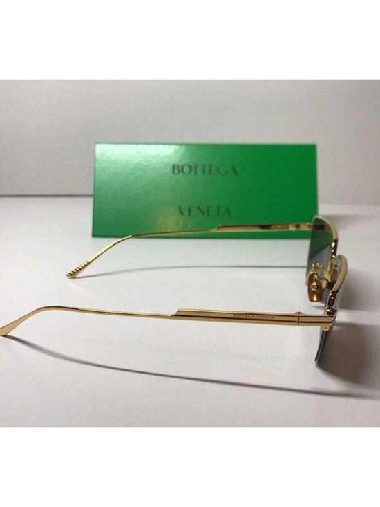 New Authentic Bottega Veneta Gold and Gray Sunglasses BV1107S 004